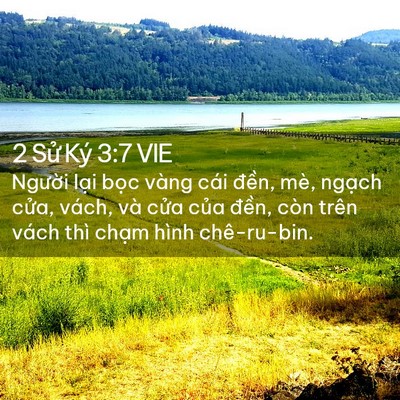 Picture 02 - 2 Sử Ký 3:7 VIE - Người lại bọc vàng cái đền, mè, - Bible Verse Picture