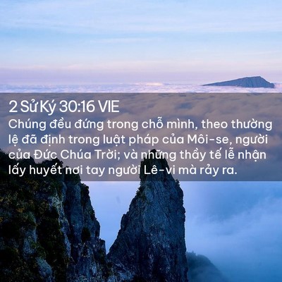 Picture 02 - 2 Sử Ký 30:16 VIE - Chúng đều đứng trong chỗ mình, theo - Bible Verse Picture
