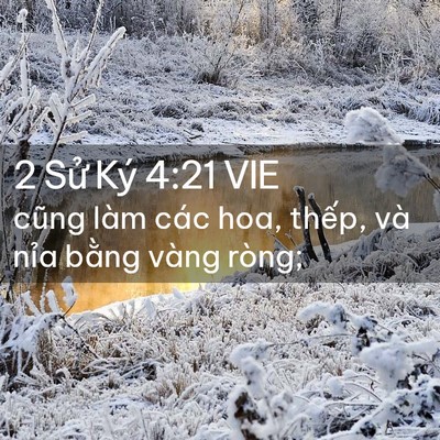 Picture 02 - 2 Sử Ký 4:21 VIE - cũng làm các hoa, thếp, và nỉa bằng - Bible Verse Picture