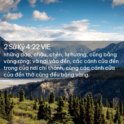 Picture 02 - 2 Sử Ký 4:22 VIE - những dao, chậu, chén, lư hương, cũng - Bible Verse Picture