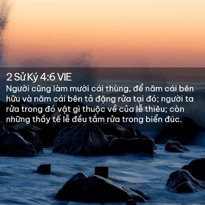 Picture 02 - 2 Sử Ký 4:6 VIE - Người cũng làm mười cái thùng, để - Bible Verse Picture