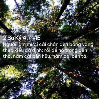 Picture 02 - 2 Sử Ký 4:7 VIE - Người làm mười cái chân đèn bằng - Bible Verse Picture