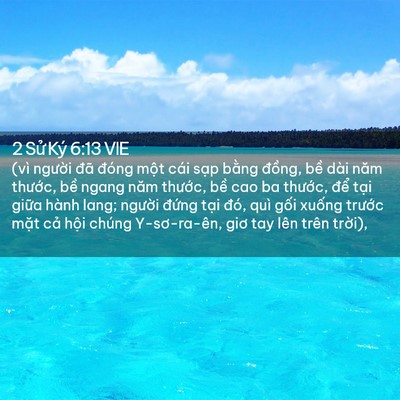 Picture 02 - 2 Sử Ký 6:13 VIE - (vì người đã đóng một cái sạp bằng - Bible Verse Picture
