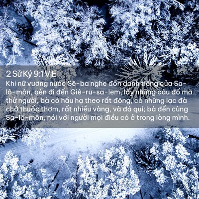 Picture 02 - 2 Sử Ký 9:1 VIE - Khi nữ vương nước Sê-ba nghe đồn danh - Bible Verse Picture