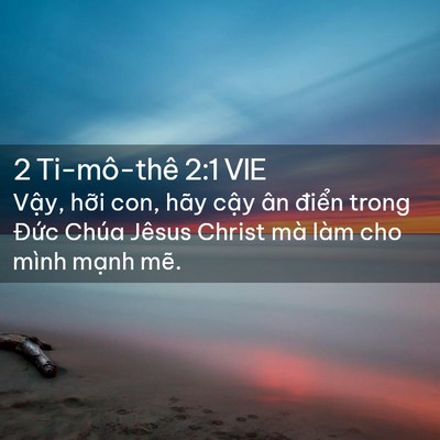 Picture 02 - 2 Ti-mô-thê 2:1 VIE - Vậy, hỡi con, hãy cậy ân điển trong - Bible Verse Picture