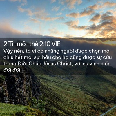 Picture 02 - 2 Ti-mô-thê 2:10 VIE - Vậy nên, ta vì cớ những người được - Bible Verse Picture