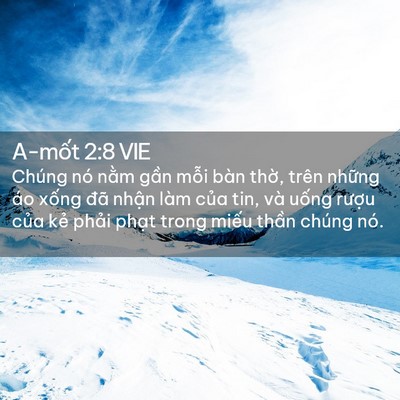 Picture 02 - A-mốt 2:8 VIE - Chúng nó nằm gần mỗi bàn thờ, trên - Bible Verse Picture