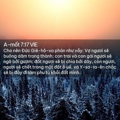 Picture 02 - A-mốt 7:17 VIE - Cho nên Đức Giê-hô-va phán như vầy: - Bible Verse Picture