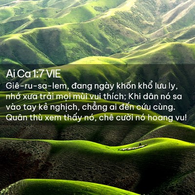 Picture 02 - Ai Ca 1:7 VIE - Giê-ru-sa-lem, đang ngày khốn khổ lưu ly, - Bible Verse Picture