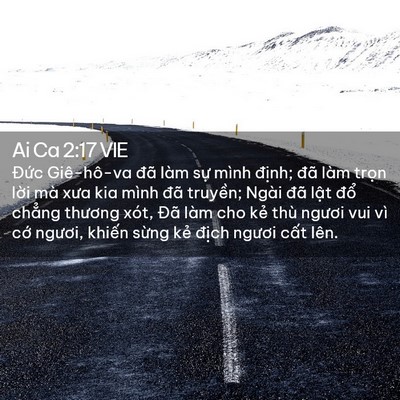 Picture 02 - Ai Ca 2:17 VIE - Đức Giê-hô-va đã làm sự mình định; - Bible Verse Picture