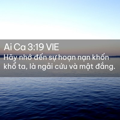 Picture 02 - Ai Ca 3:19 VIE - Hãy nhớ đến sự hoạn nạn khốn khổ - Bible Verse Picture