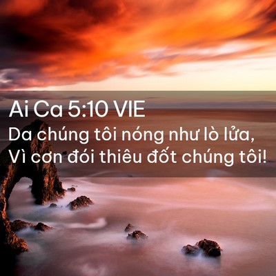 Picture 02 - Ai Ca 5:10 VIE - Da chúng tôi nóng như lò lửa, Vì cơn - Bible Verse Picture
