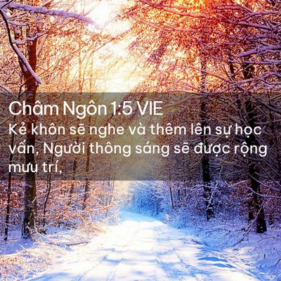 Picture 02 - Châm Ngôn 1:5 VIE - Kẻ khôn sẽ nghe và thêm lên sự học - Bible Verse Picture