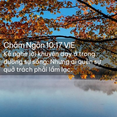 Picture 02 - Châm Ngôn 10:17 VIE - Kẻ nghe lời khuyên dạy ở trong đường - Bible Verse Picture