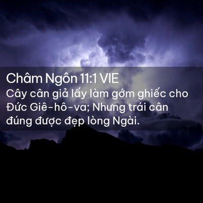 Picture 02 - Châm Ngôn 11:1 VIE - Cây cân giả lấy làm gớm ghiếc cho - Bible Verse Picture