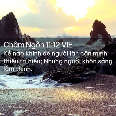 Picture 02 - Châm Ngôn 11:12 VIE - Kẻ nào khinh dể người lân cận mình - Bible Verse Picture