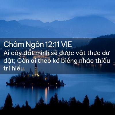 Picture 02 - Châm Ngôn 12:11 VIE - Ai cày đất mình sẽ được vật thực - Bible Verse Picture