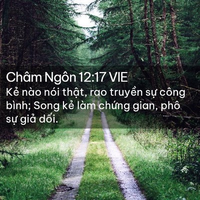 Picture 02 - Châm Ngôn 12:17 VIE - Kẻ nào nói thật, rao truyền sự công - Bible Verse Picture