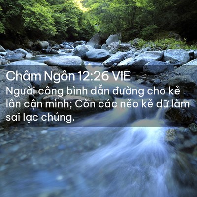 Picture 02 - Châm Ngôn 12:26 VIE - Người công bình dẫn đường cho kẻ - Bible Verse Picture