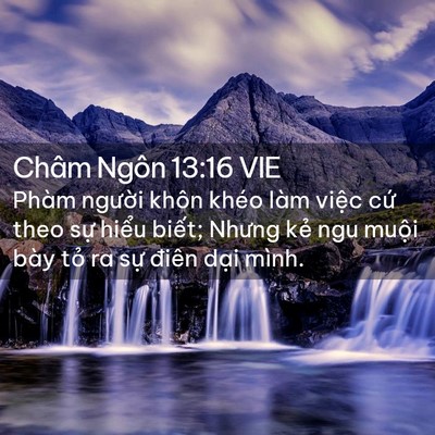 Picture 02 - Châm Ngôn 13:16 VIE - Phàm người khôn khéo làm việc cứ theo - Bible Verse Picture