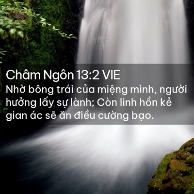 Picture 02 - Châm Ngôn 13:2 VIE - Nhờ bông trái của miệng mình, người - Bible Verse Picture