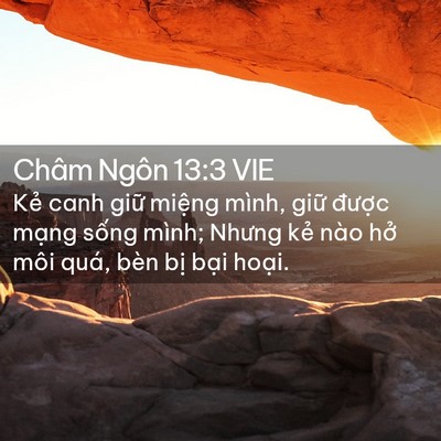 Picture 02 - Châm Ngôn 13:3 VIE - Kẻ canh giữ miệng mình, giữ được - Bible Verse Picture