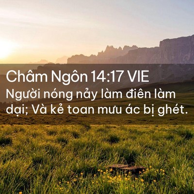 Picture 02 - Châm Ngôn 14:17 VIE - Người nóng nảy làm điên làm dại; Và - Bible Verse Picture