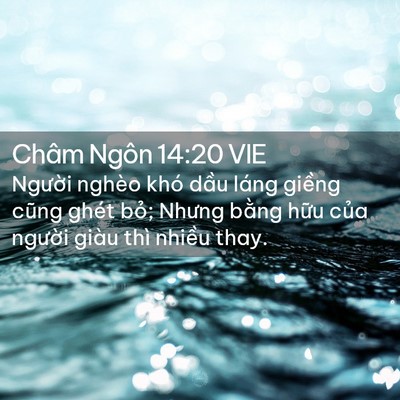 Picture 02 - Châm Ngôn 14:20 VIE - Người nghèo khó dầu láng giềng cũng - Bible Verse Picture