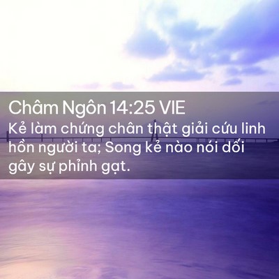 Picture 02 - Châm Ngôn 14:25 VIE - Kẻ làm chứng chân thật giải cứu linh - Bible Verse Picture