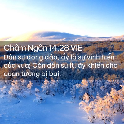 Picture 02 - Châm Ngôn 14:28 VIE - Dân sự đông đảo, ấy là sự vinh - Bible Verse Picture