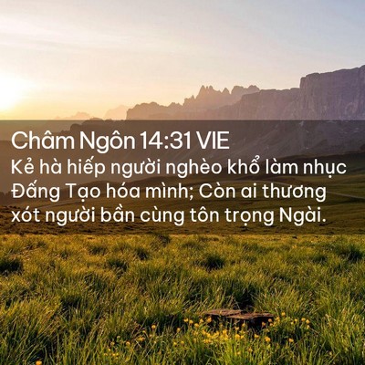 Picture 02 - Châm Ngôn 14:31 VIE - Kẻ hà hiếp người nghèo khổ làm nhục - Bible Verse Picture