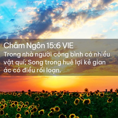 Picture 02 - Châm Ngôn 15:6 VIE - Trong nhà người công bình có nhiều vật - Bible Verse Picture