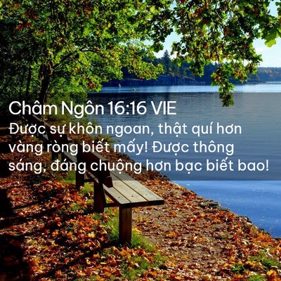 Picture 02 - Châm Ngôn 16:16 VIE - Được sự khôn ngoan, thật quí hơn vàng - Bible Verse Picture