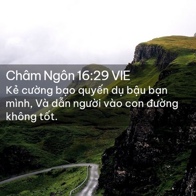 Picture 02 - Châm Ngôn 16:29 VIE - Kẻ cường bạo quyến dụ bậu bạn - Bible Verse Picture