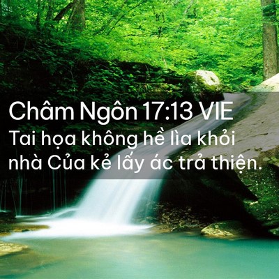 Picture 02 - Châm Ngôn 17:13 VIE - Tai họa không hề lìa khỏi nhà Của kẻ - Bible Verse Picture