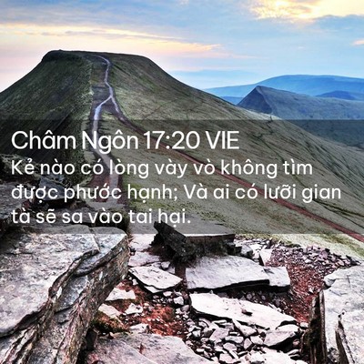 Picture 02 - Châm Ngôn 17:20 VIE - Kẻ nào có lòng vày vò không tìm được - Bible Verse Picture
