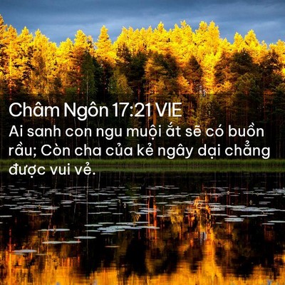 Picture 02 - Châm Ngôn 17:21 VIE - Ai sanh con ngu muội ắt sẽ có buồn - Bible Verse Picture