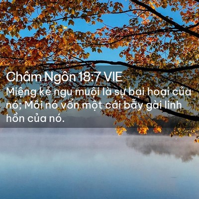 Picture 02 - Châm Ngôn 18:7 VIE - Miệng kẻ ngu muội là sự bại hoại - Bible Verse Picture