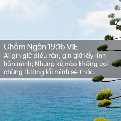Picture 02 - Châm Ngôn 19:16 VIE - Ai gìn giữ điều răn, gìn giữ lấy linh - Bible Verse Picture