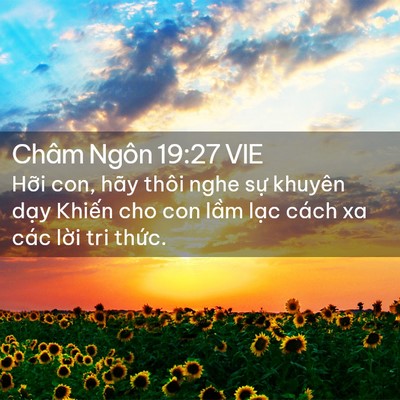 Picture 02 - Châm Ngôn 19:27 VIE - Hỡi con, hãy thôi nghe sự khuyên dạy - Bible Verse Picture