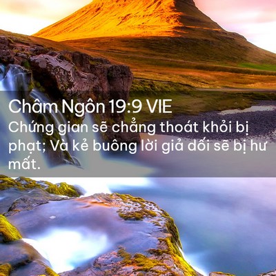 Picture 02 - Châm Ngôn 19:9 VIE - Chứng gian sẽ chẳng thoát khỏi bị - Bible Verse Picture