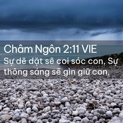 Picture 02 - Châm Ngôn 2:11 VIE - Sự dẽ dặt sẽ coi sóc con, Sự thông - Bible Verse Picture