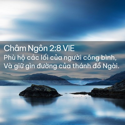 Picture 02 - Châm Ngôn 2:8 VIE - Phù hộ các lối của người công bình, - Bible Verse Picture
