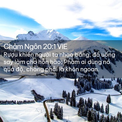 Picture 02 - Châm Ngôn 20:1 VIE - Rượu khiến người ta nhạo báng, đồ - Bible Verse Picture