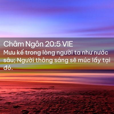 Picture 02 - Châm Ngôn 20:5 VIE - Mưu kế trong lòng người ta như nước - Bible Verse Picture