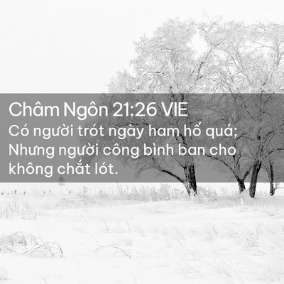 Picture 02 - Châm Ngôn 21:26 VIE - Có người trót ngày ham hố quá; Nhưng - Bible Verse Picture