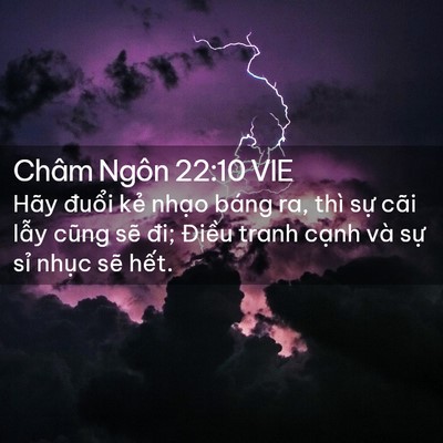Picture 02 - Châm Ngôn 22:10 VIE - Hãy đuổi kẻ nhạo báng ra, thì sự cãi - Bible Verse Picture