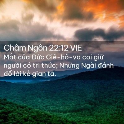 Picture 02 - Châm Ngôn 22:12 VIE - Mắt của Đức Giê-hô-va coi giữ người - Bible Verse Picture