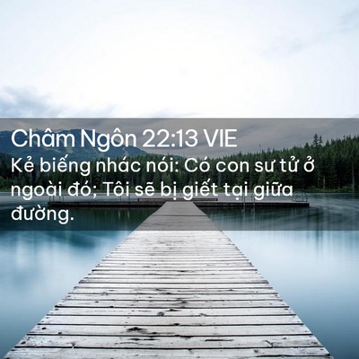 Picture 02 - Châm Ngôn 22:13 VIE - Kẻ biếng nhác nói: Có con sư tử ở - Bible Verse Picture