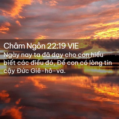Picture 02 - Châm Ngôn 22:19 VIE - Ngày nay ta đã dạy cho con hiểu biết - Bible Verse Picture